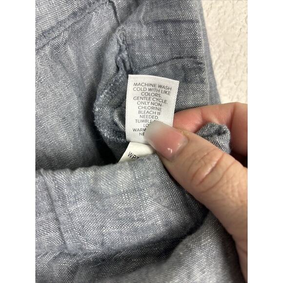 J Jill Pure Jill Womens Linen Pull On‎ Pants Medium Blue Minimalist Beach Cruise - Picture 6 of 7
